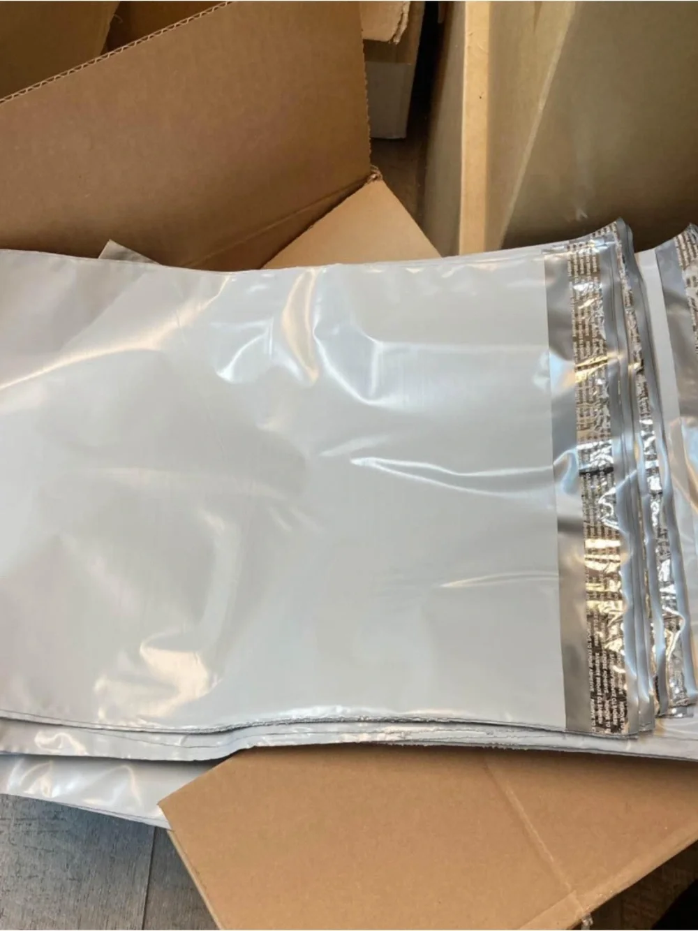 50 Pack Silver Poly Mailers 13x15